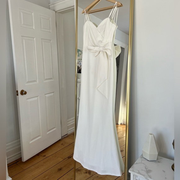 White Maxi Bridal Shower Dress with Bow from Red Dress size M new with tags - Picture 6 of 16